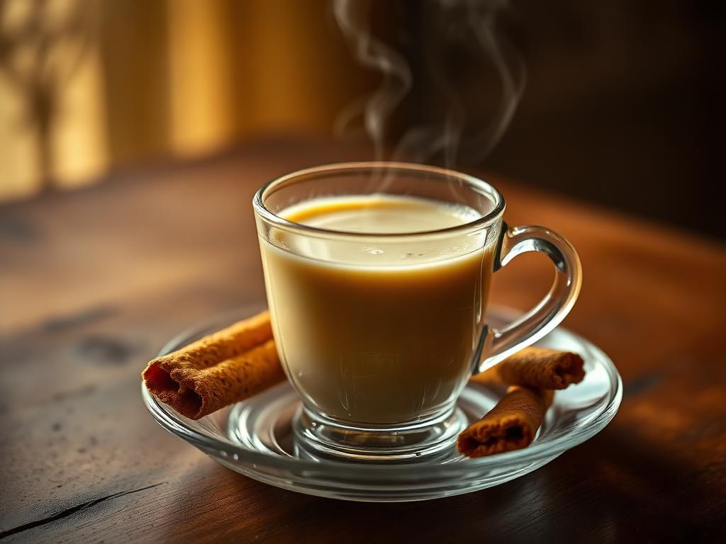 Karak Doodh Patti — Strong, milky tea boiled the truck-stop way. Sugar to taste.