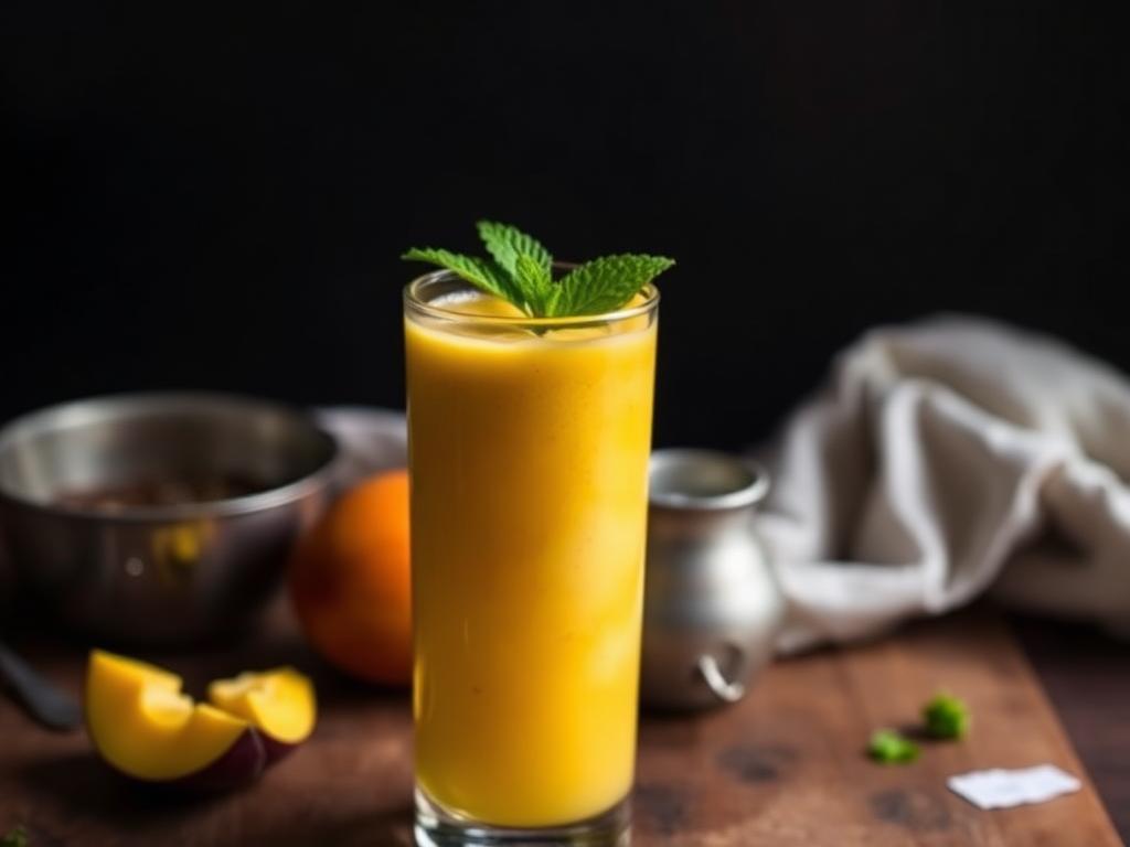Chaunsa Mango Lassi — Pakistani Chaunsa mango whipped with creamy yogurt and a hin